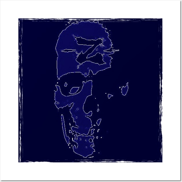 Zombie Skull Blues Wall Art by SoWhat